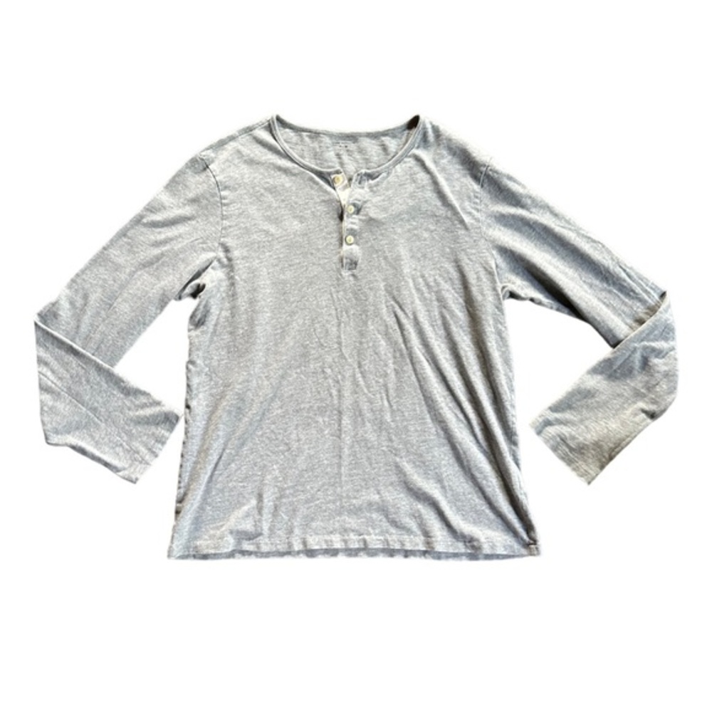 Club Monaco Gray Womens Medium Henley Long Sleeve Tee